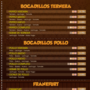 Cartas de bocadillos