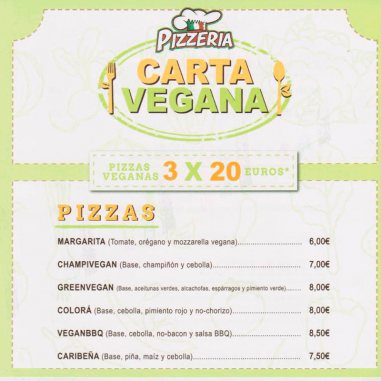 Carta para veganos